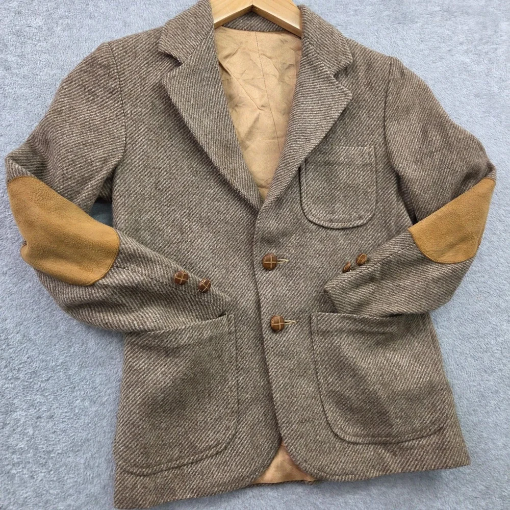 80s Vintage Prep IMP ORIGINALS Boys Size 10 Blazer Tweed Herringbone Sport Coat